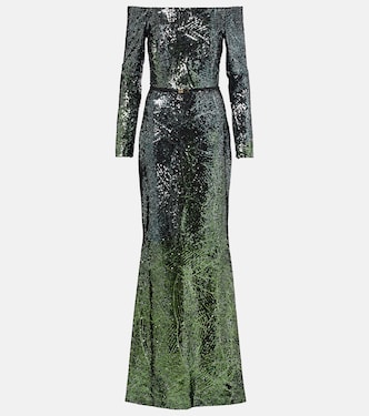 Ombré sequined silk-blend gown | Elie Saab