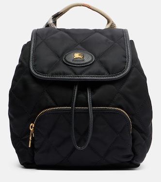 Mini leather-trimmed backpack | Burberry
