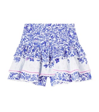 Alizee floral ruffled cotton skirt | Poupette St Barth Kids