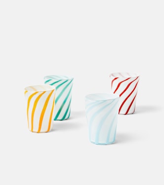 Set of 4 striped glasses  | Bitossi