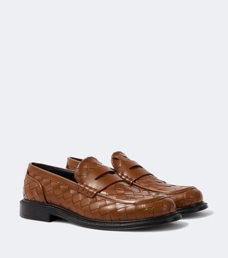 James Intrecciato leather penny loafers | Bottega Veneta