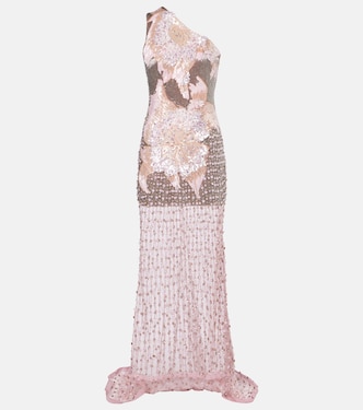 Embellished one-shoulder gown | Là Fuori