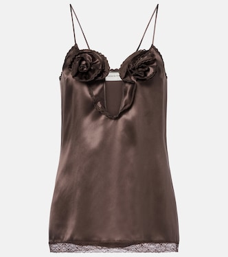 Floral-appliqué silk satin camisole | Magda Butrym