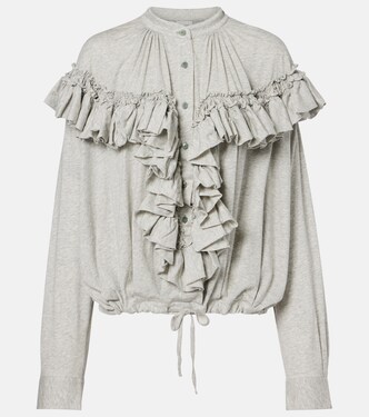 Ruffled cotton jersey blouse | Dries Van Noten