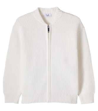 Ribbed cotton zip-up sweater | Il Gufo