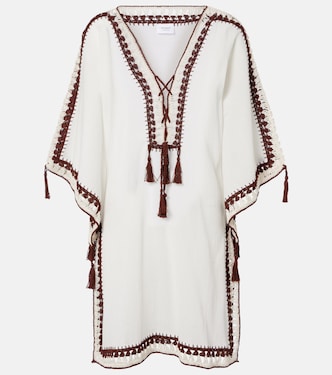 Kaftan aus Baumwolle mit Häkelstrick | Anna Kosturova