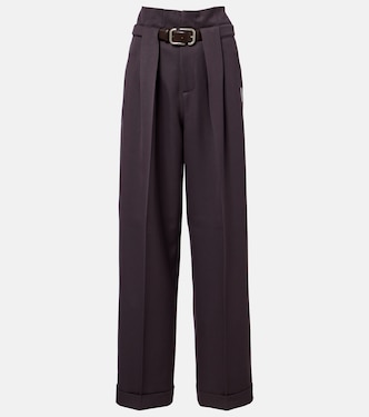 Pleated virgin wool wide-leg pants | The Attico