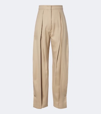 Pleated cotton-blend straight pants | Sportmax