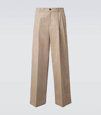 Pleated cotton wide-leg pants | Jil Sander