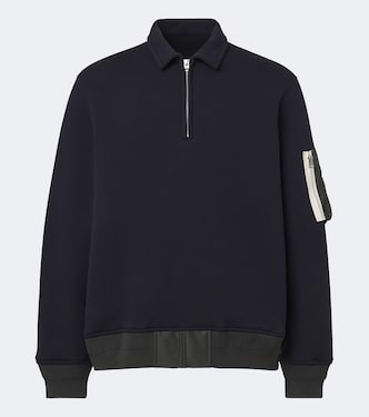 Cotton-blend polo sweatshirt | Sacai
