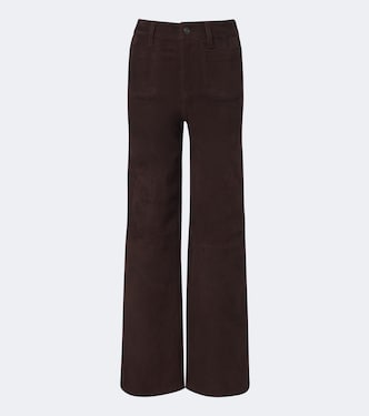 Le Slim Palazzo suede wide-leg pants | Frame