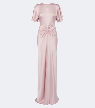 Isabella gathered crêpe satin gown | Victoria Beckham
