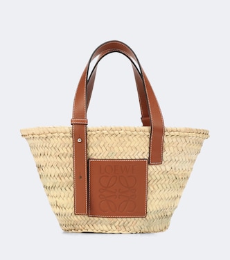 Small leather-trimmed basket tote | Loewe