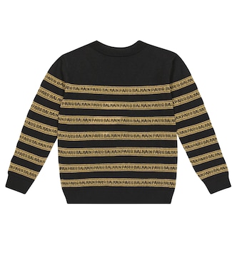Pull en coton et cachemire à logo | Balmain Kids