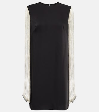 Robe Valencia en crêpe à cristaux | Costarellos