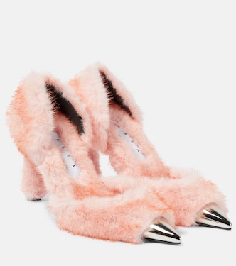 Dagger faux fur-trimmed pumps | Area