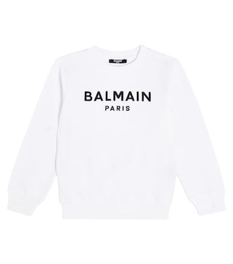 Logo cotton jersey sweatshirt | Balmain Kids