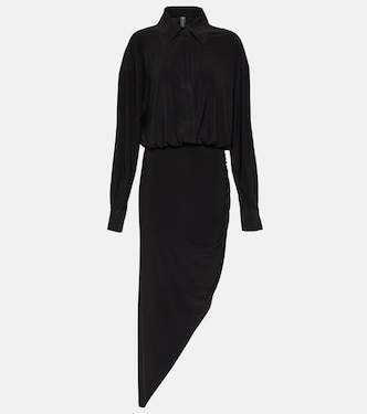 Shirred jersey midi dress | Norma Kamali