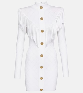 Fringed knit minidress  | Balmain
