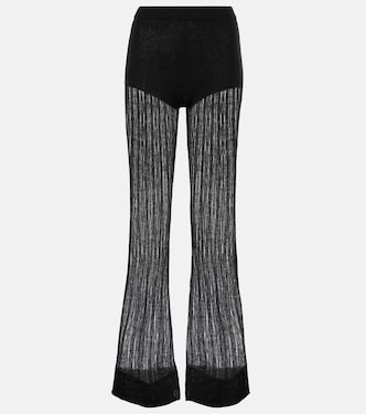 Low-rise faux leather flared pants | Didu