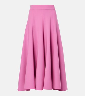 High-rise wool-blend midi skirt | Oscar de la Renta