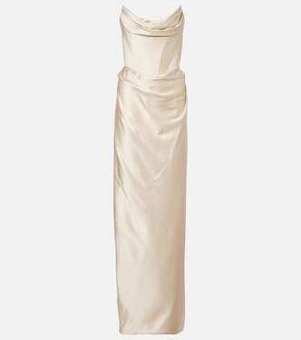 Galaxy draped crêpe satin bustier gown | Vivienne Westwood