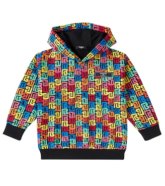 Monogram cotton jersey hoodie | Balmain Kids