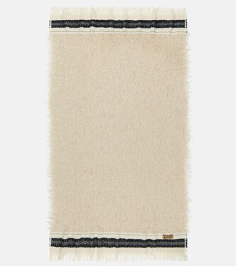 Cicatrice fringed wool-blend blanket | The House of Lyria