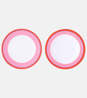 Rainbow Rosa set of 2 soup and dinner plates | La DoubleJ