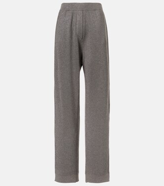 Cotton-blend lamé wide-leg pants | Brunello Cucinelli
