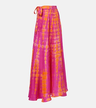 Tie-dye silk wrap skirt | Anna Kosturova