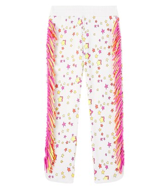 Fringed printed cotton jersey sweatpants | Stella McCartney Kids