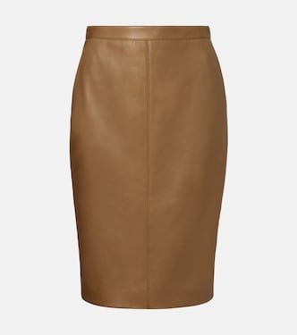 Cassandre leather pencil skirt | Saint Laurent