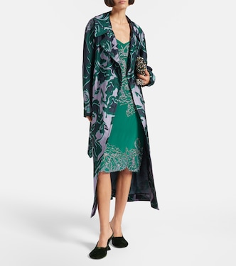 W*】様 DRIES VAN NOTEN 1998FW ダークグリーン　ウールコ Printed trench coat in green - Dries Van Noten | Mytheresa