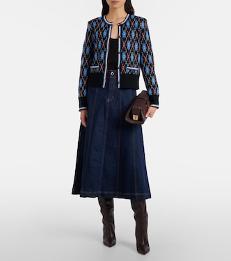 Alix denim midi skirt in blue - Veronica Beard | Mytheresa
