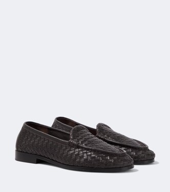 Silenzio Intrecciato leather loafers | Bottega Veneta