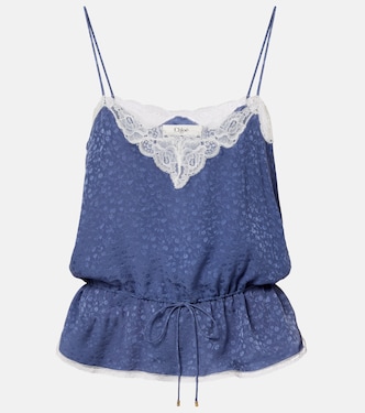 Lace-trimmed silk jacquard camisole | Chloé