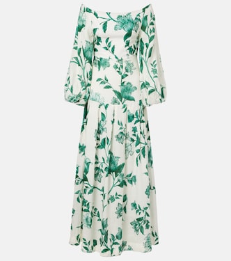 Off-Shoulder-Maxikleid Senlis aus Leinen | Agua by Agua Bendita