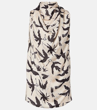 Sleary draped printed silk top | Altuzarra