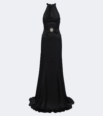 Verzierte Robe aus Satin | David Koma