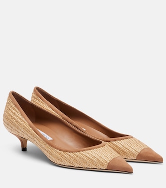 Salones Amelia de rafia con ante | Jimmy Choo