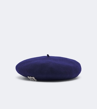 Crystal-embellished wool beret | Roger Vivier