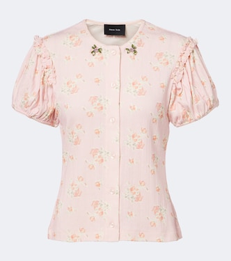 缀饰花卉针窿棉质开衫 | Simone Rocha
