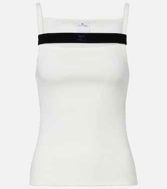 Ribbed-knit cotton tank top | Courrèges