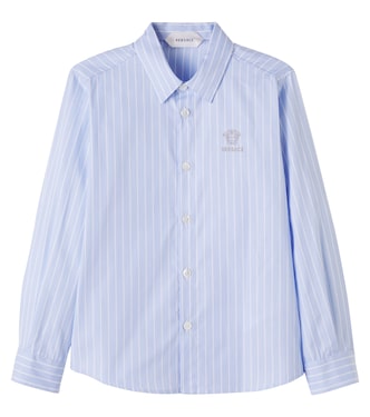 Medusa striped cotton poplin shirt  | Versace Kids
