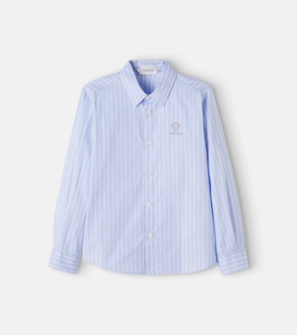 La Medusa striped cotton poplin shirt  | Versace Kids
