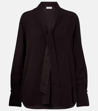 Tie-neck jersey blouse | Agnona