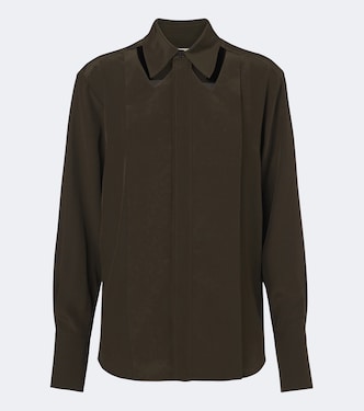 Blusa in crêpe de chine di seta con cut-out | Victoria Beckham
