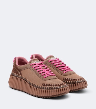 Nama leather-trimmed platform sneakers | Chloé