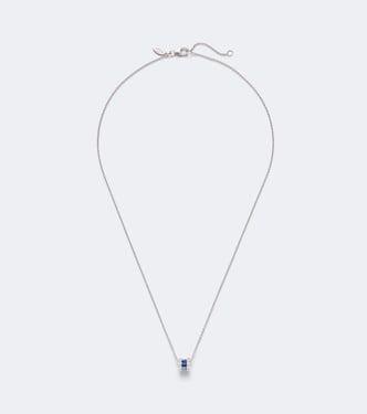 Halskette Baguette Love aus 18kt Weißgold mit Diamanten und Saphiren | Bucherer Fine Jewellery